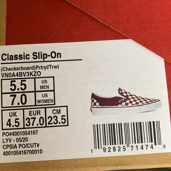 VANS CLASSIC SLIP ON CHECKERBOARD PRTRY/TRWHT WMNS - Picture 16 of 16